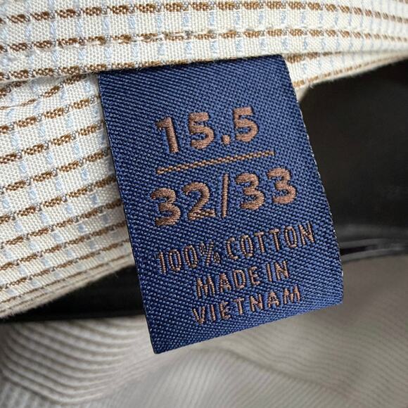 David Donahue Micro Dobby Dress Shirt Mens 15.5 White Formal Office Professional - Picture 12 of 14